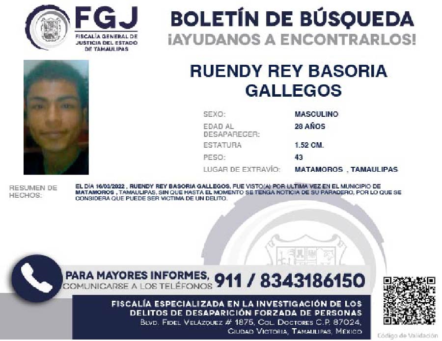 Boletín de Búsqueda Ruendy