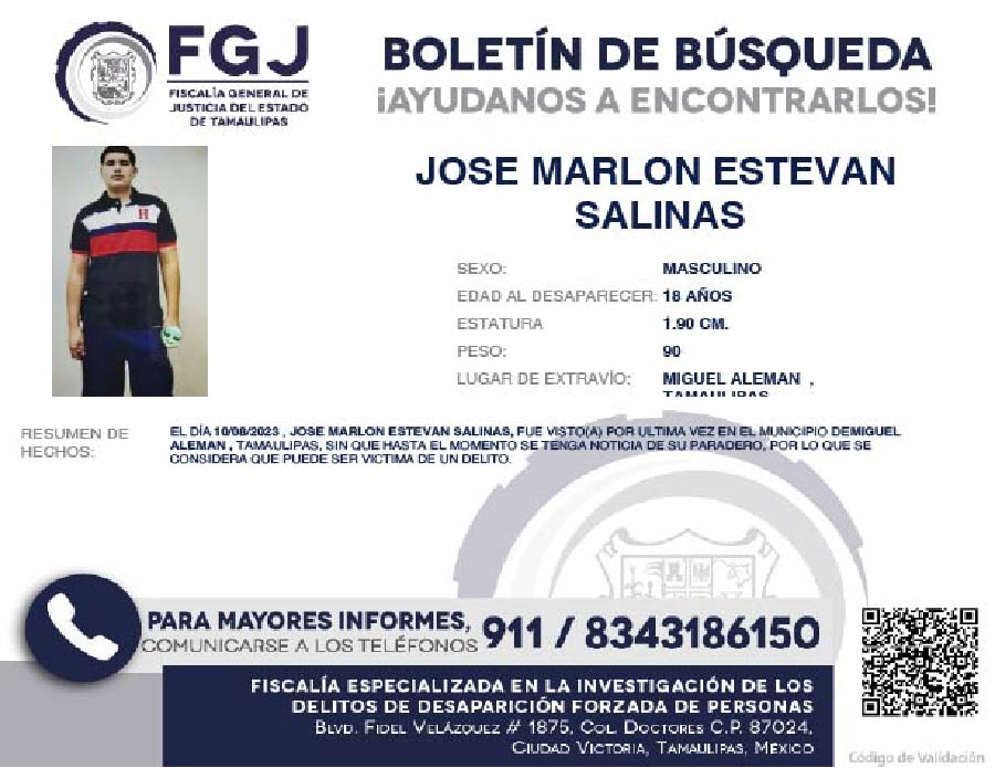 Boletín de Búsqueda Jose marlon