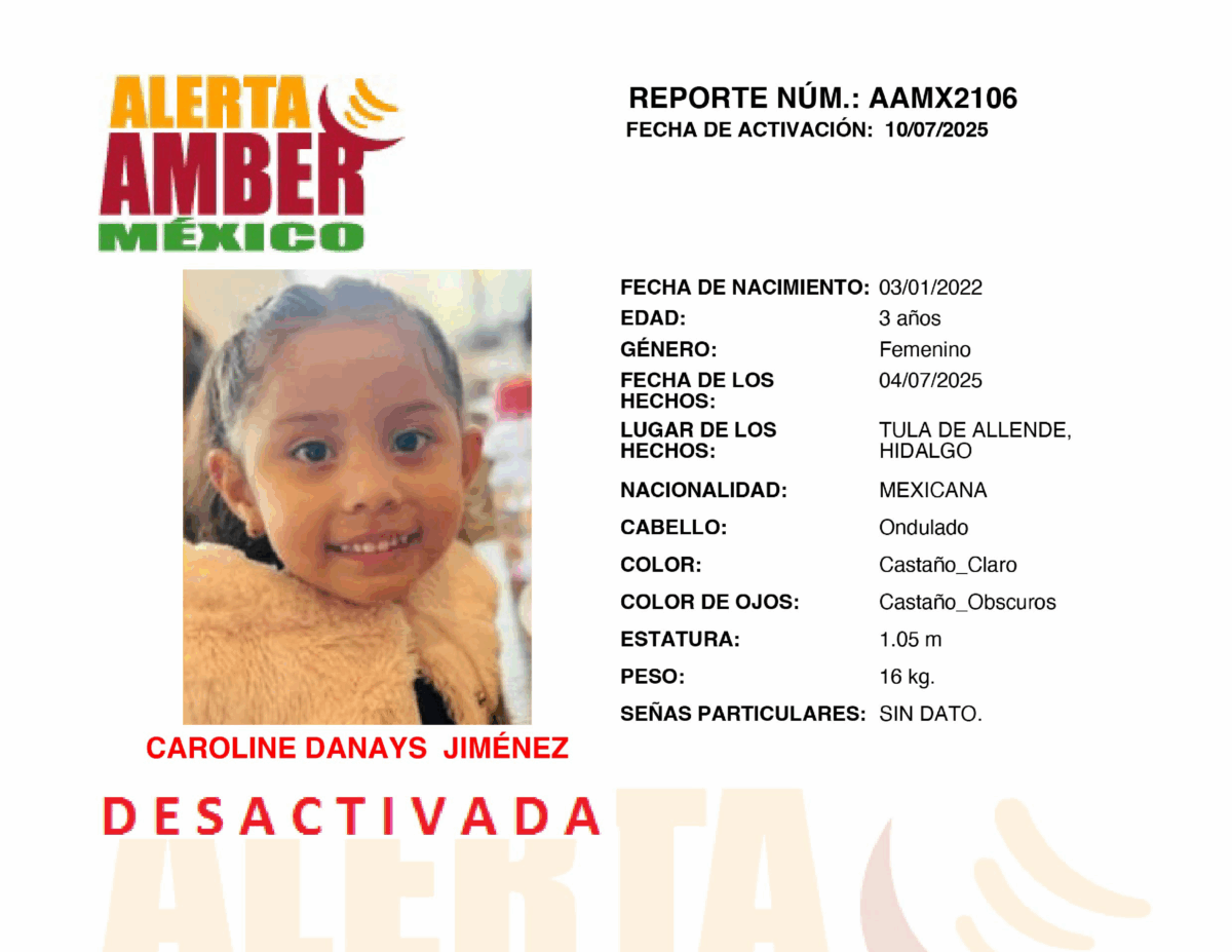 Alerta Amber Caroline