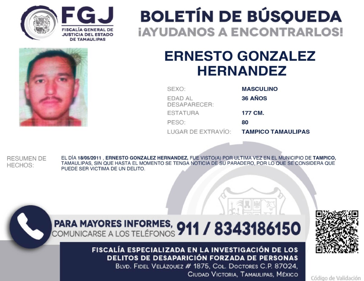 Boletín de Búsqueda Ernesto