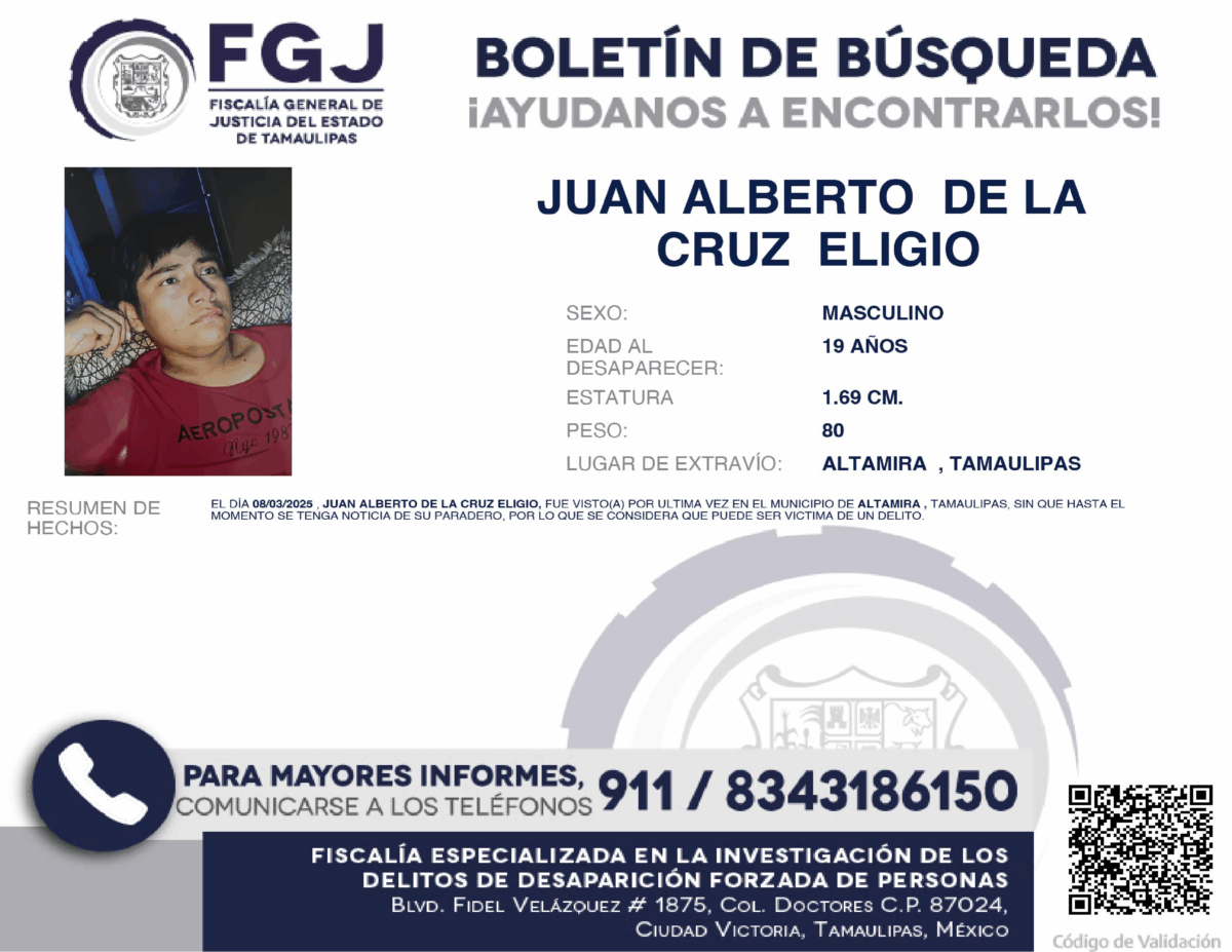Boletín de Búsqueda Juan Alberto