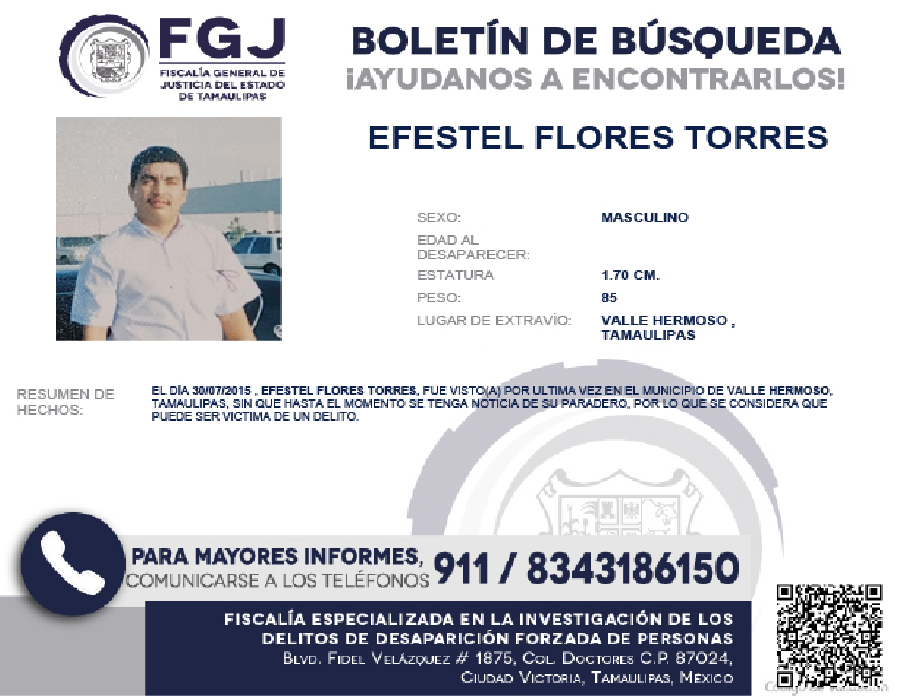 Boletín de Búsqueda Efestel Flores