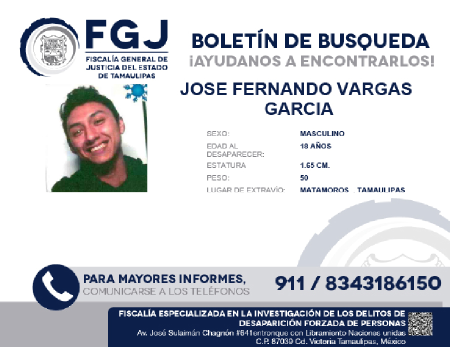 Boletín de Búsqueda Jose Fernando
