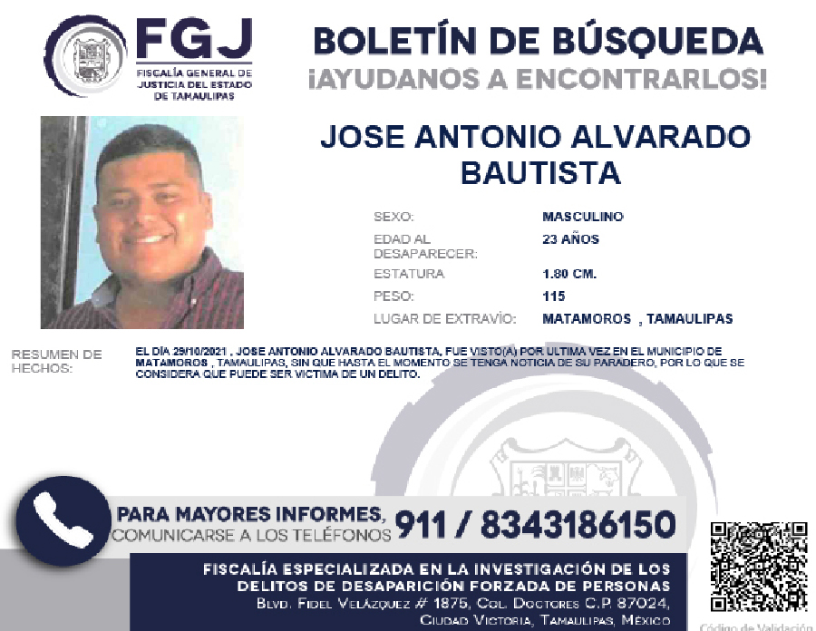 Boletín de Búsqueda Jose Antonio