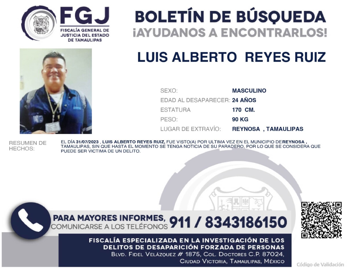 Boletín de Búsqueda Luis Alberto