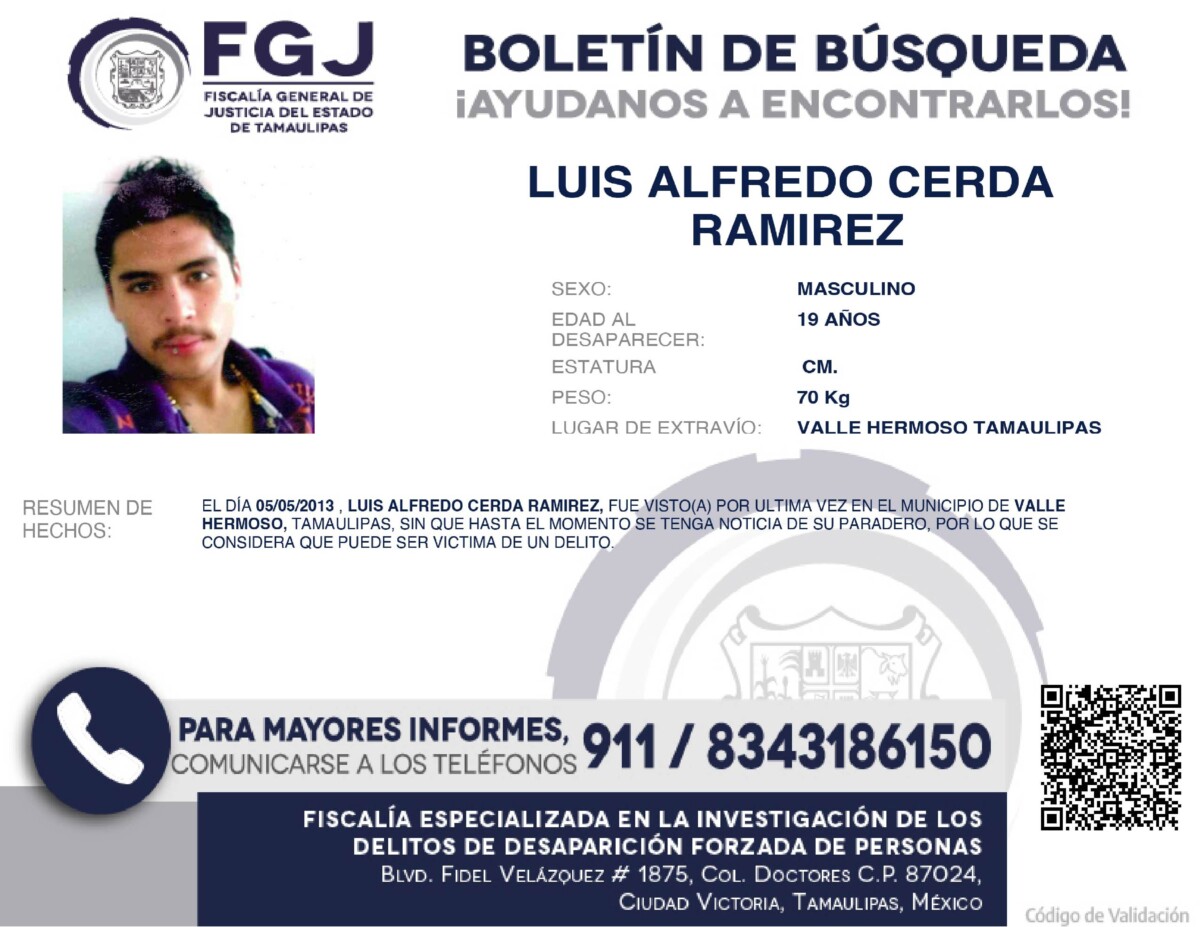 Boletín de Búsqueda Luis Alfredo