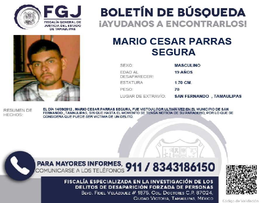 Boletín de Búsqueda Mario Cesar