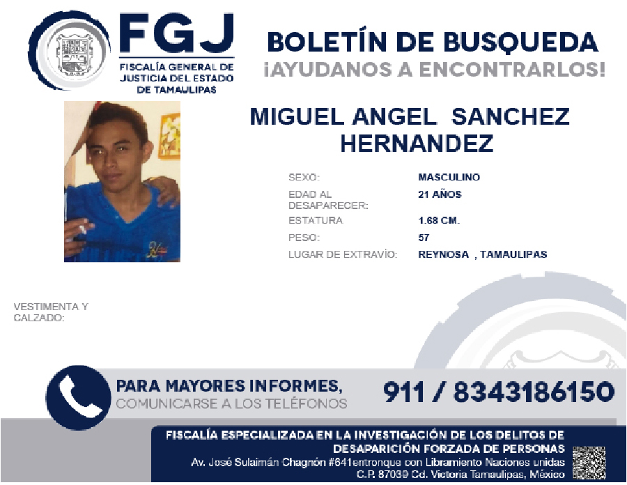 Boletín de Búsqueda Miguel Angel