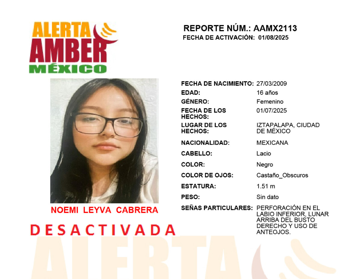 Alerta Amber Leyva Cabrera