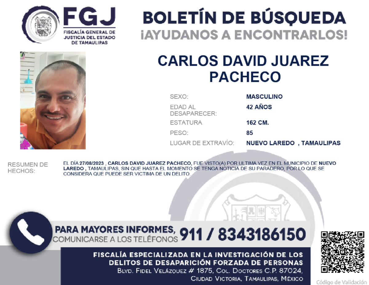 Boletín de Búsqueda Carlos David