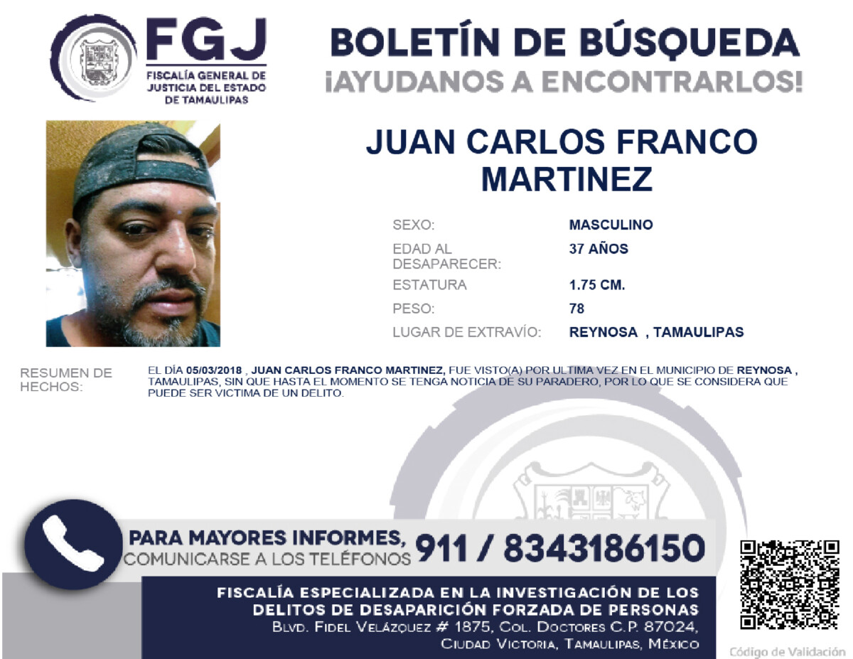 Boletín de Búsqueda Juan Carlos