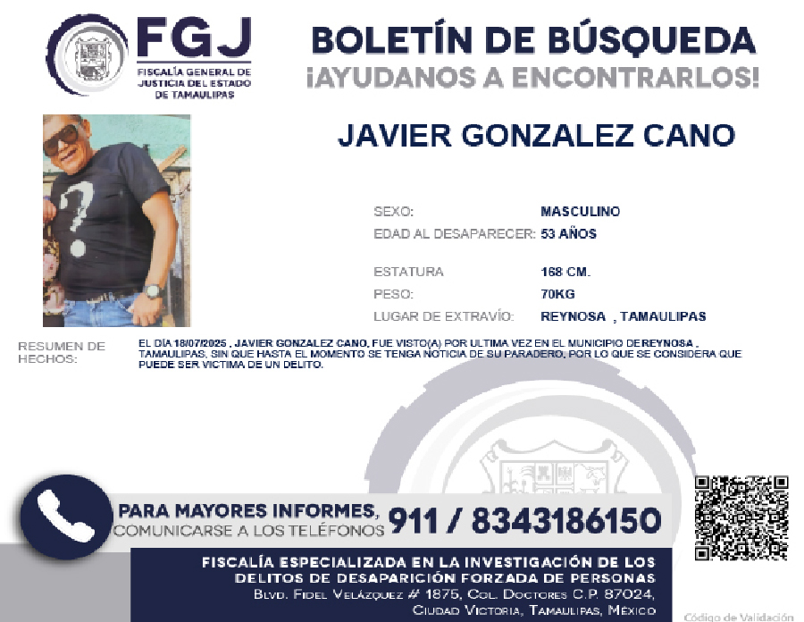 Boletín de Búsqueda Javier