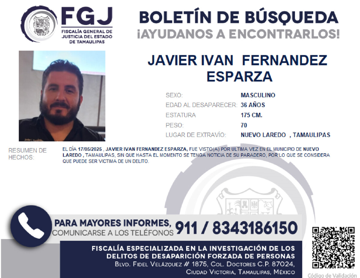 Boletín de Búsqueda Javier