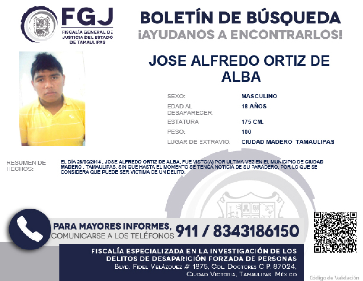 Boletín de Búsqueda José Alfredo
