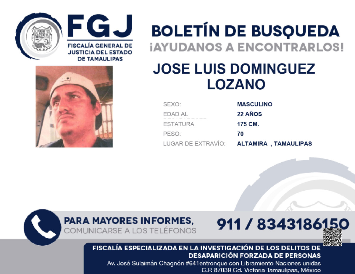 Boletín de Búsqueda Jose Luis Dominguez