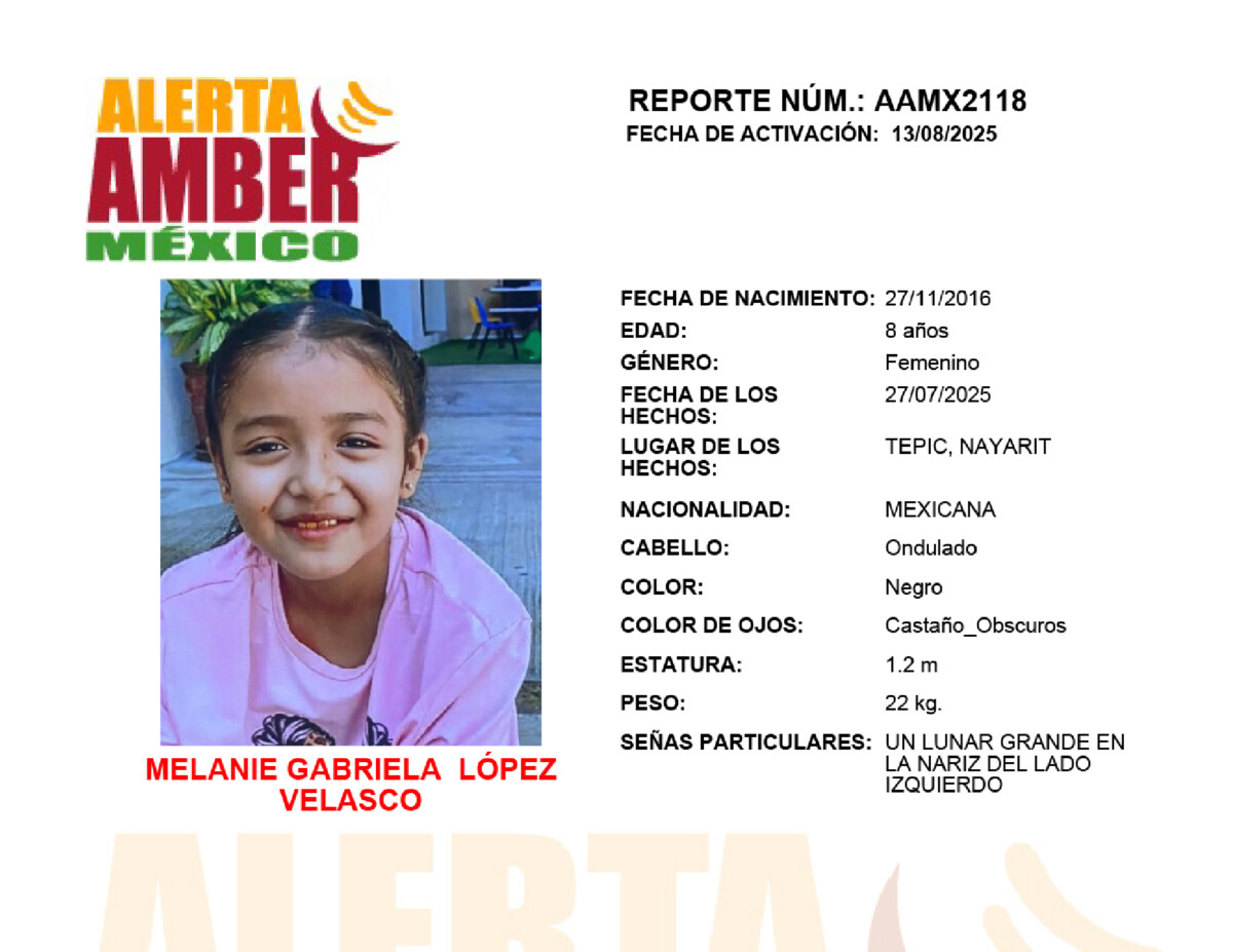 Alerta Amber Melanie Gabriela