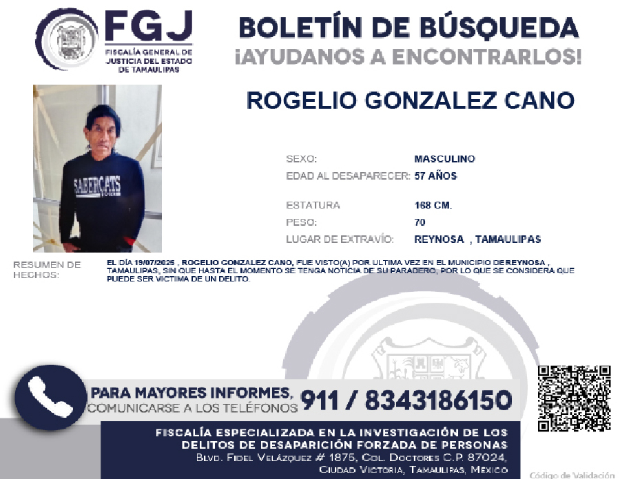 Boletín de Búsqueda Rogelio
