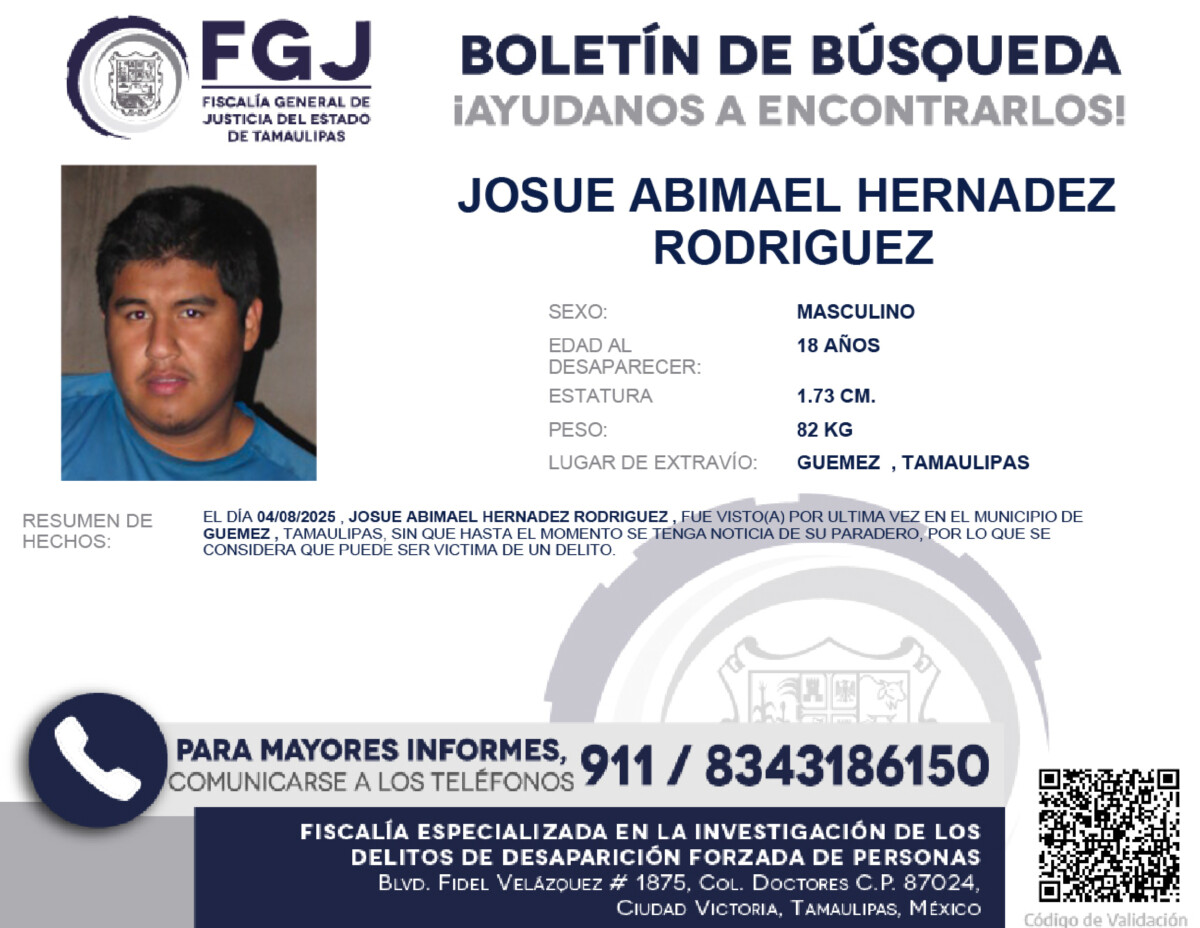 Boletín de Búsqueda Josue Gabriel