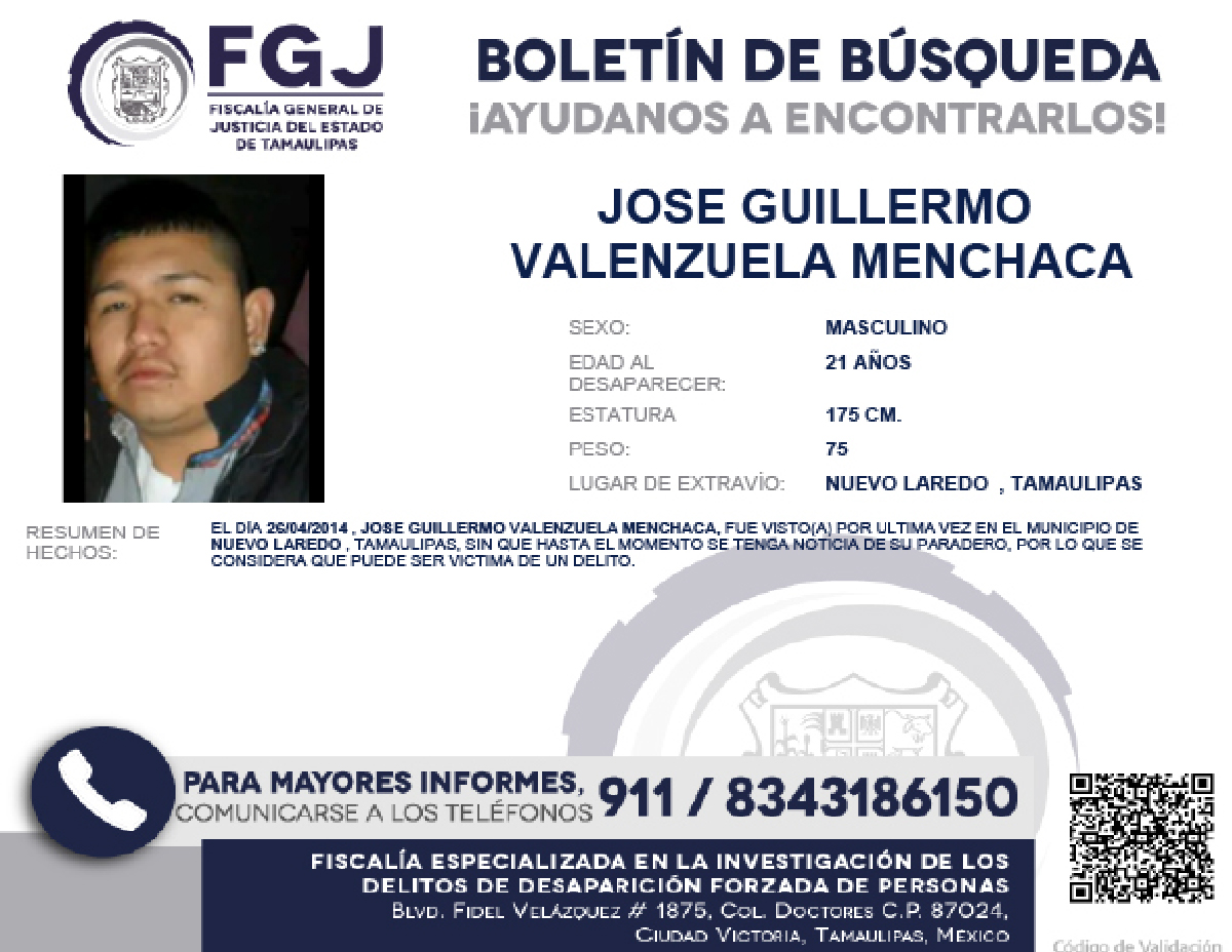 Boletín de Búsqueda José Guillermo
