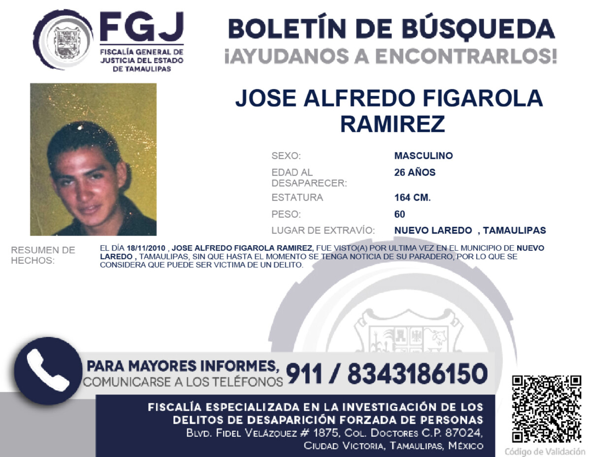 Boletín de Búsqueda José Alfredo