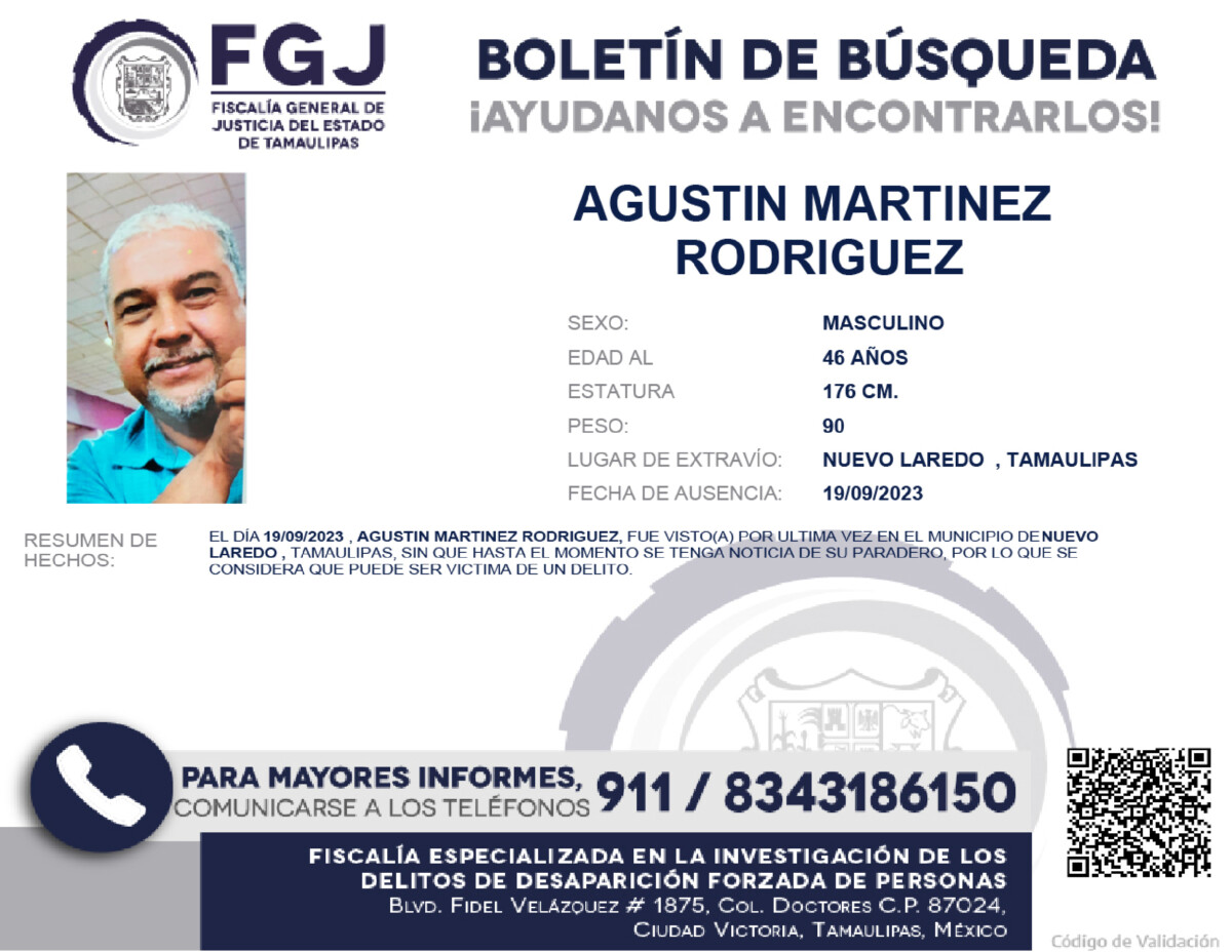 Boletín de búsqueda Agustín