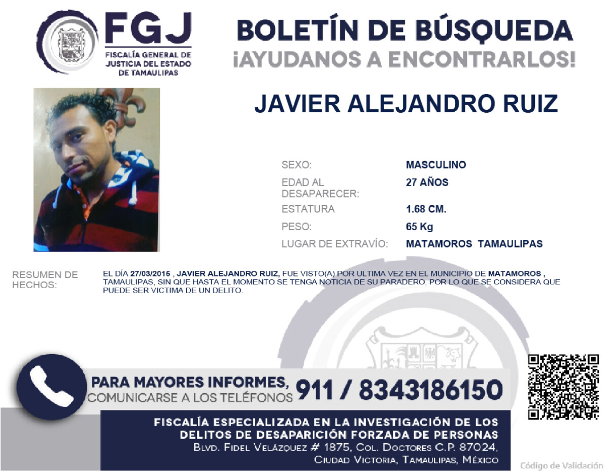 Boletín de Búsqueda Javier