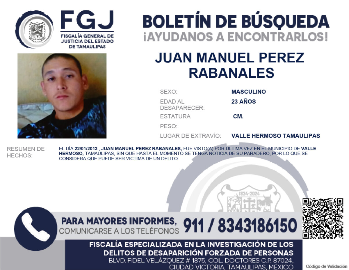 Boletín de Búsqueda Juan Manuel