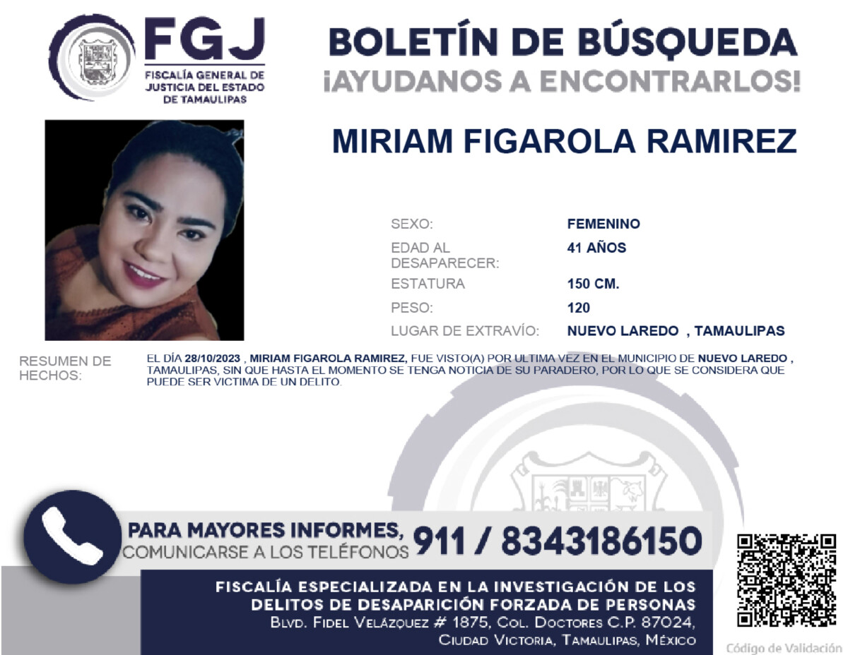 Boletín de Búsqueda Miriam