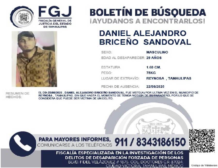 Boletín de Búsqueda Daniel