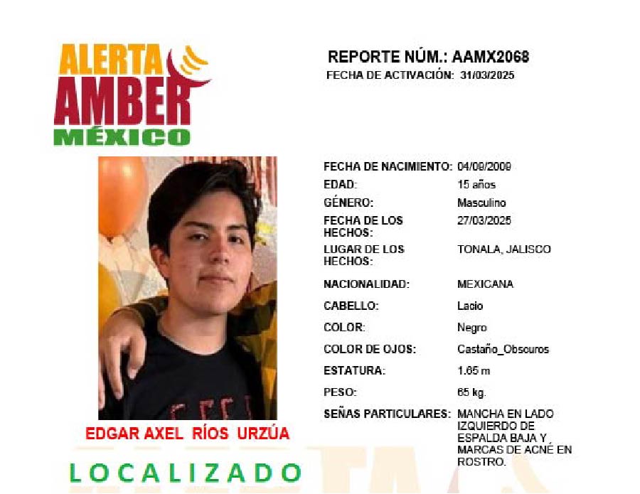 Alerta Amber Edgar Axel