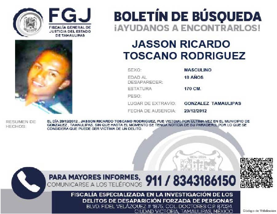 Boletín de Busqueda Jasson