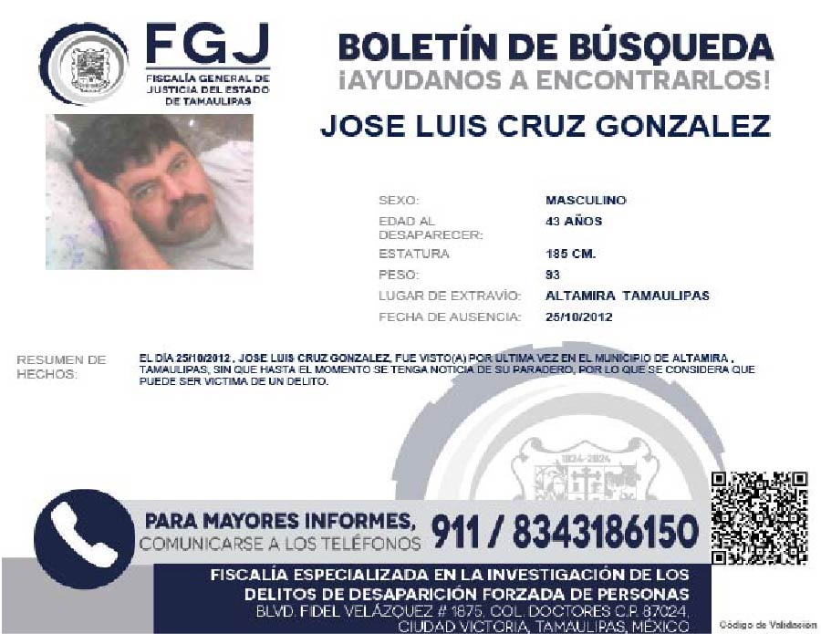 Boletín de Búsqueda Jose Luis