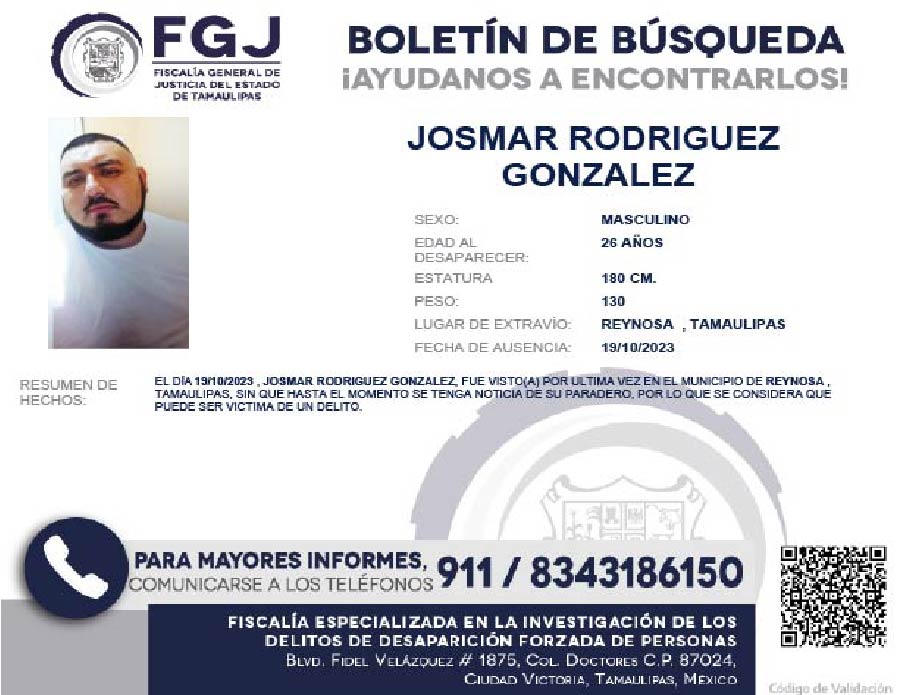 Boletín de Búsqueda Josmar