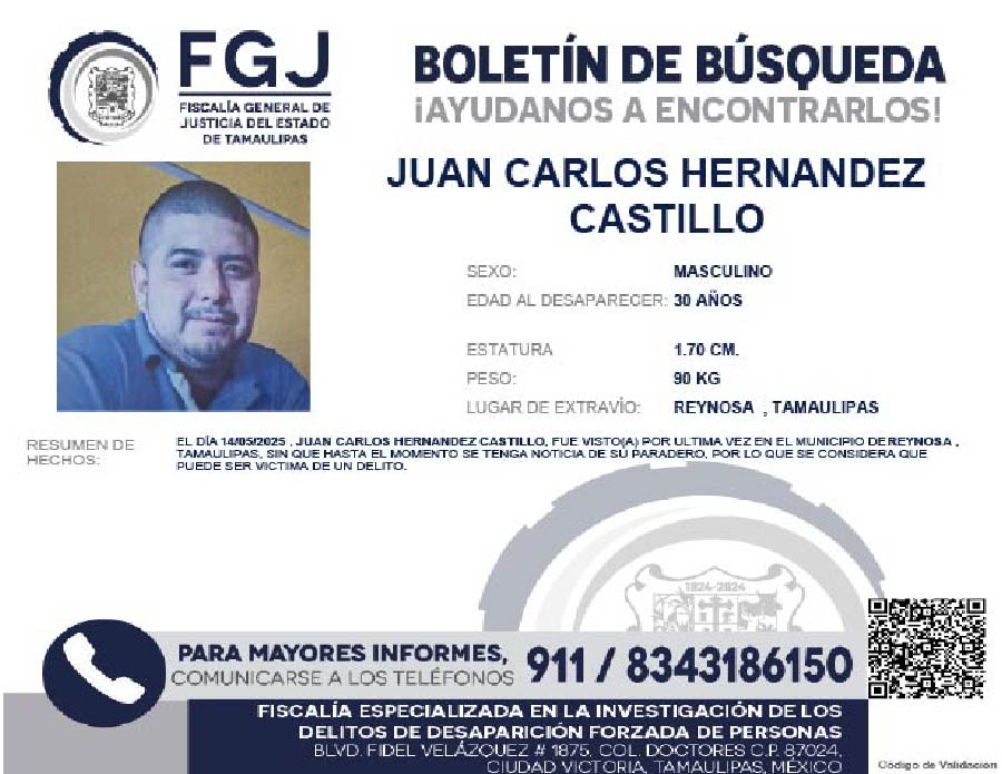 Boletín de Búsqueda Juan Carlos