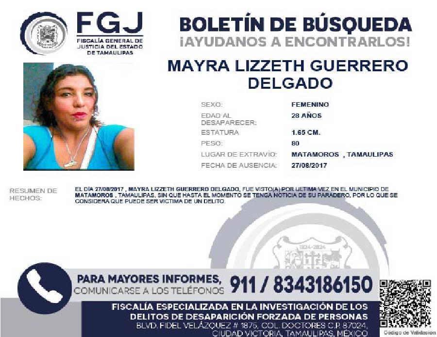 Boletín de Búsqueda Mayra
