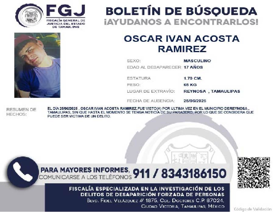 Boletín de Búsqueda Oscar