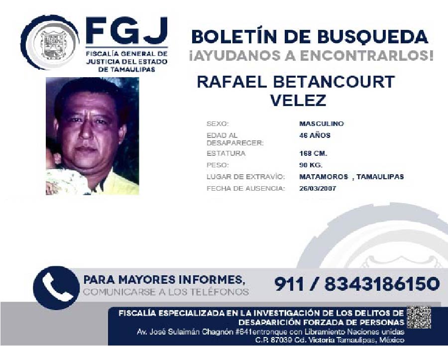 Boletin de busqueda Rafael