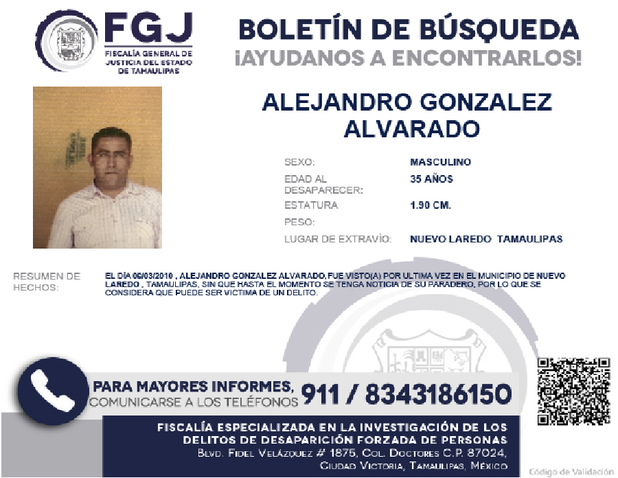 Boletin de Busqueda Alejandro
