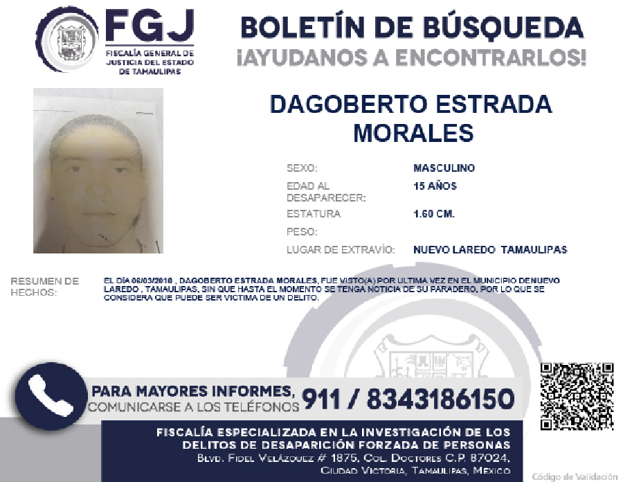 Boletín de Búsqueda Dagoberto