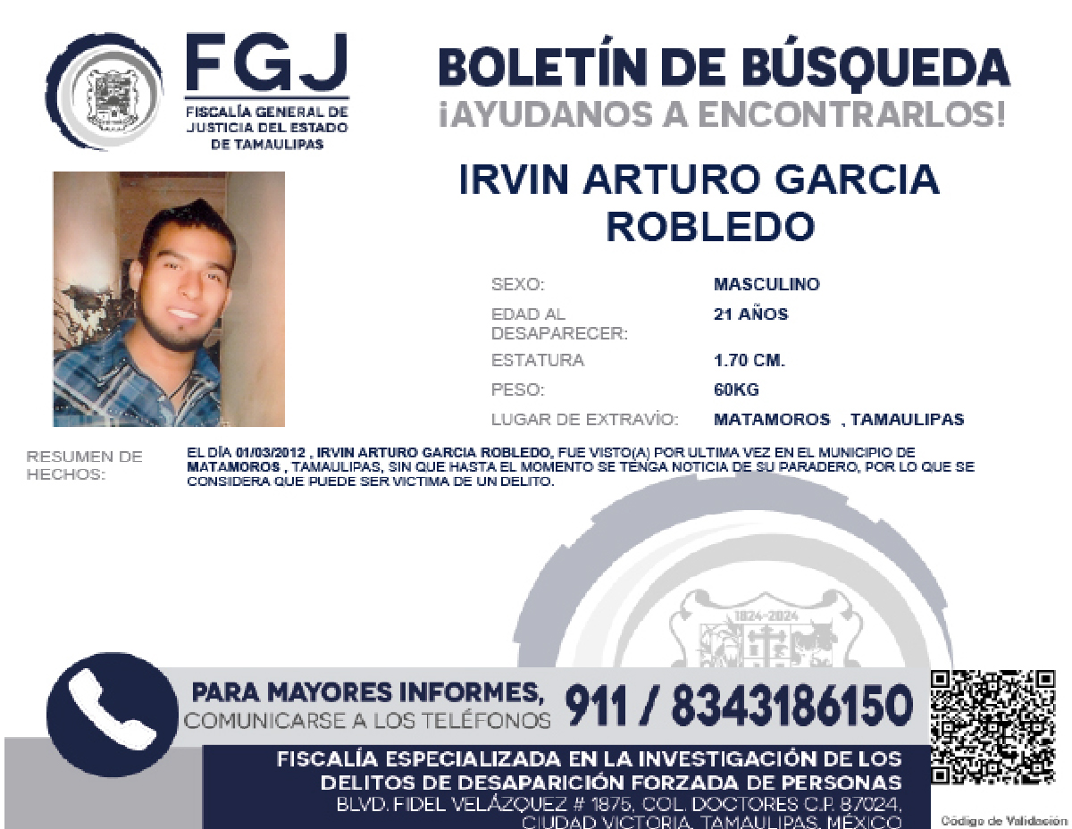 Boletín Búsqueda Irving