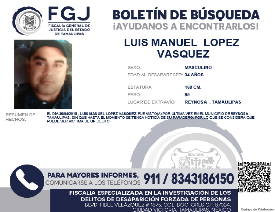 Boletín de Busqueda Luis Manuel