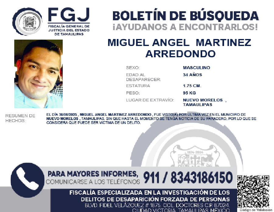 Boletín de Búsqueda Miguel Angel