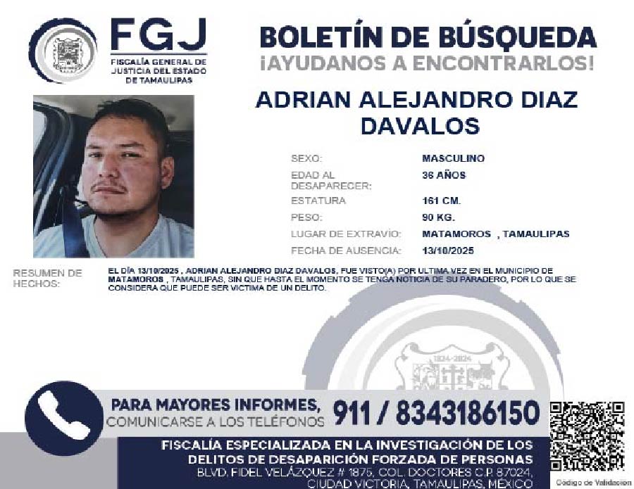 Boletín de Búsqueda Adrian Alejandro
