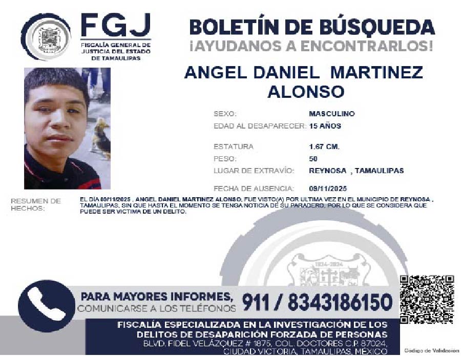 Boletín de Búsqueda Angel Daniel