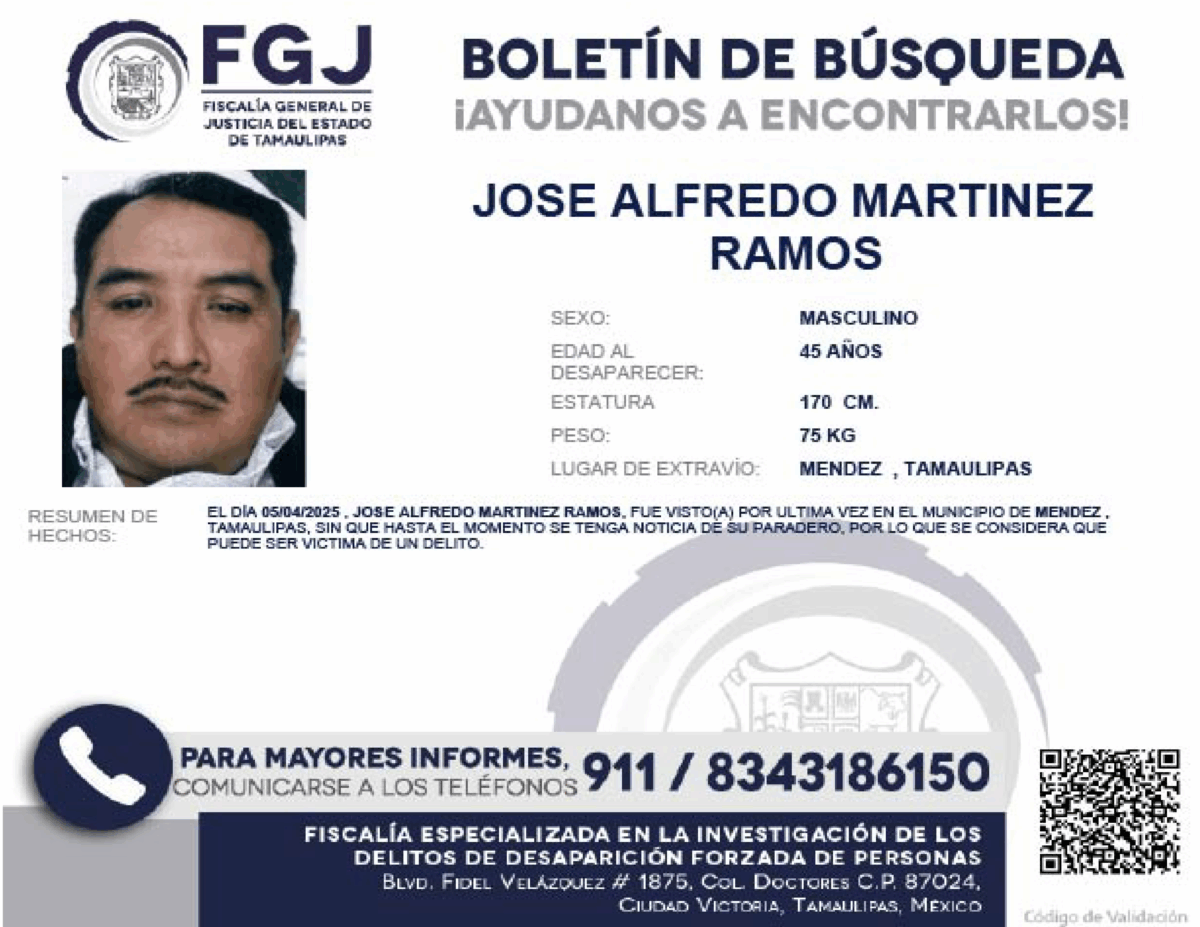 Boletín de Búsqueda Jose Alfredo