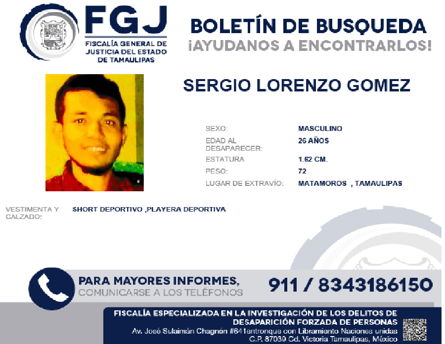 Boletín de Búsqueda Sergio