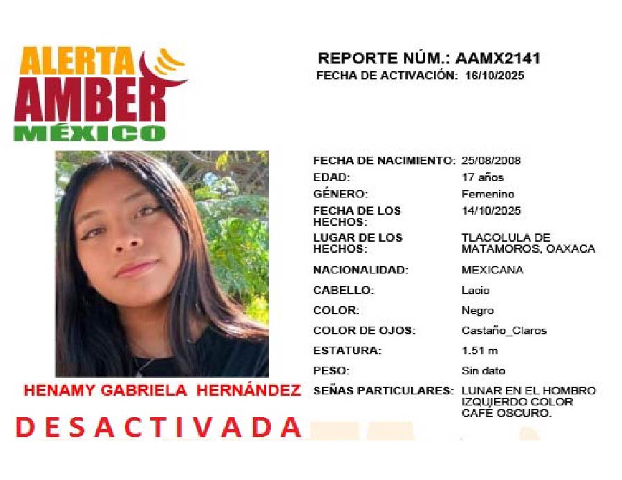Alerta Amber Henamy Gabriela