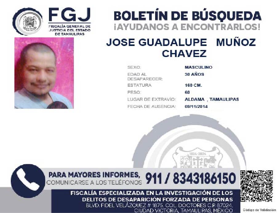 Boletín de Búsqueda Jose Gudalupe