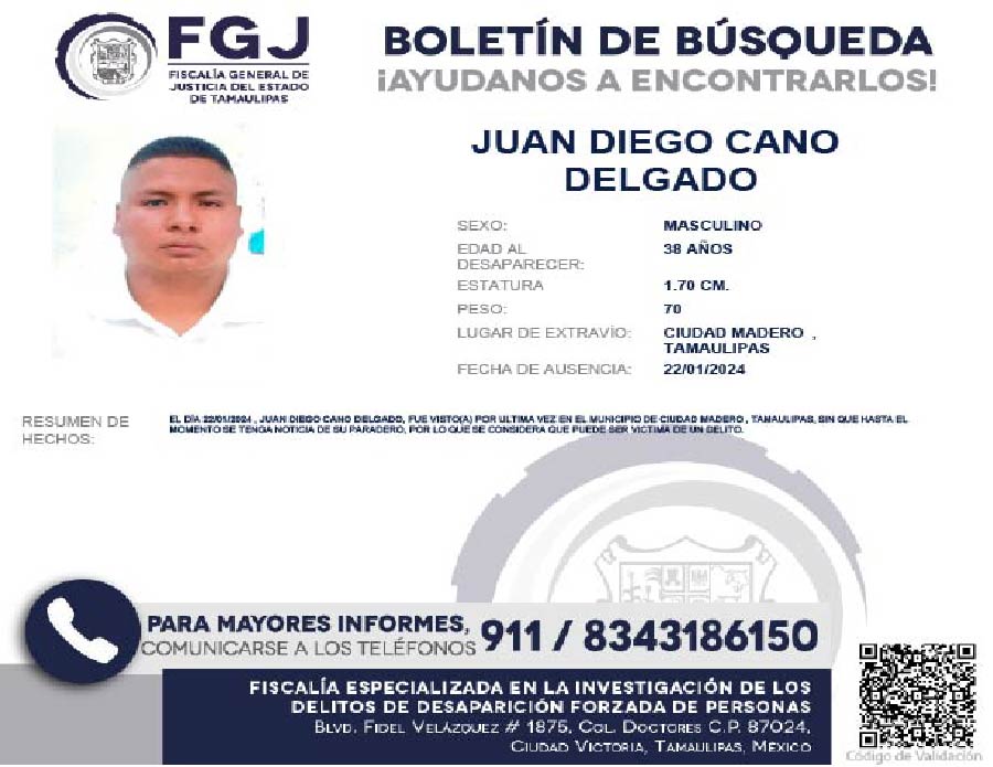 Boletín de Búsqueda Juan Diego
