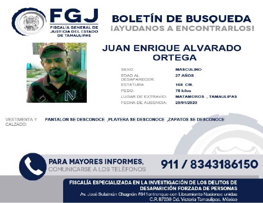 Boletín de Búsqueda Juan Enrique